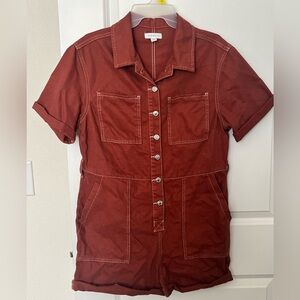 Topshop Brown Denim Romper - size 8